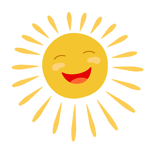 Cheerful cartoon of the sun